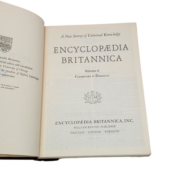 1959 Edition Encyclopedia Britannica Vtg HC Volume 6 COLEB to DAMASCI Education - Picture 5 of 10